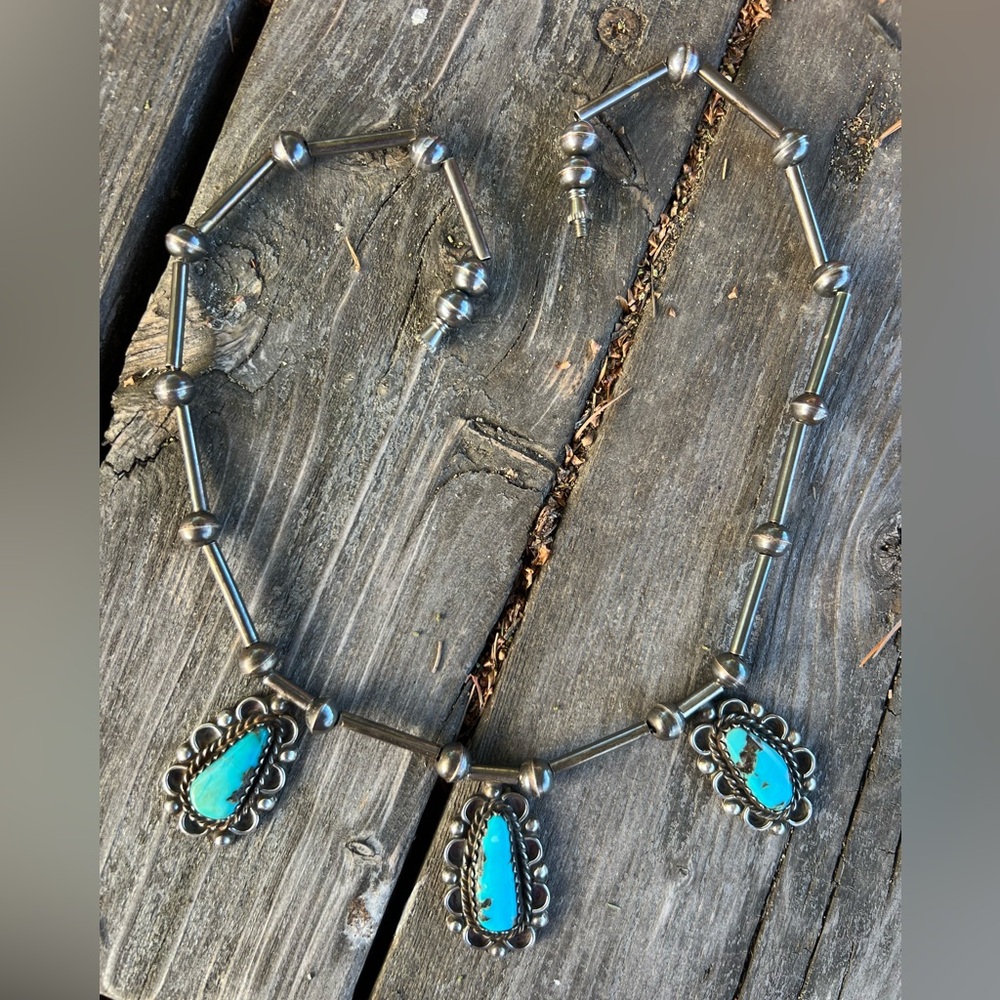Vintage Mexico Sterling and turquoise necklace